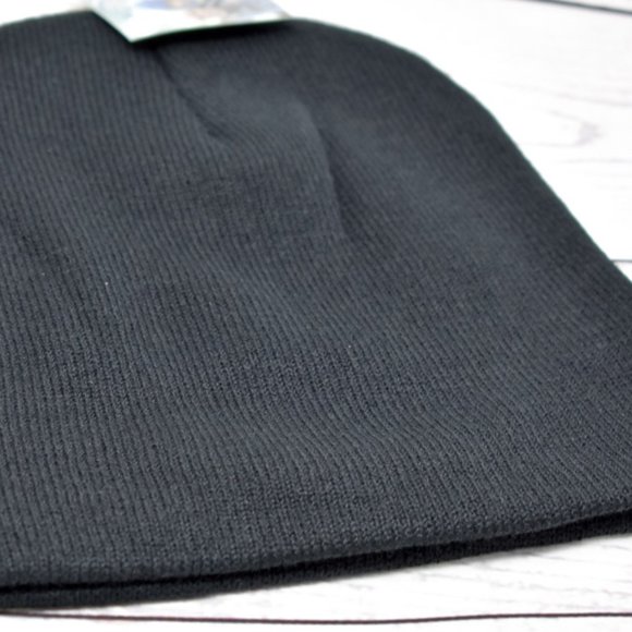 Unisex Plain Black Beanie Winter Cap Hat - Picture 6 of 6